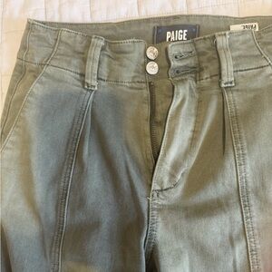 PAIGE Sage Green Trousers size 24 28 inch inseam